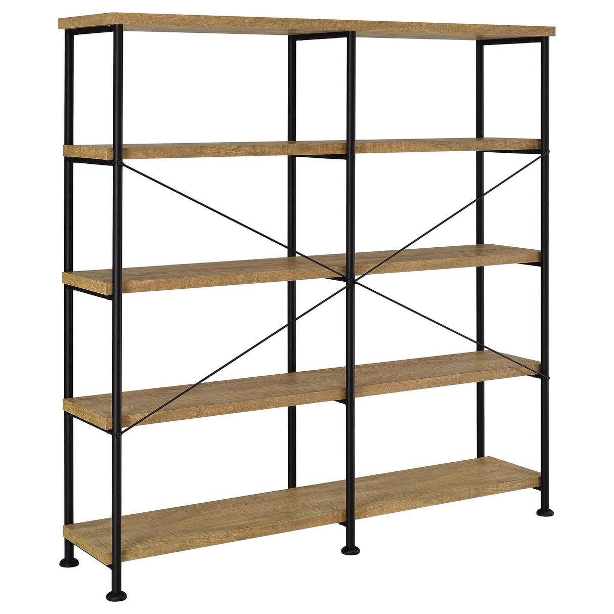 Analiese 63-Inch 4-Shelf Double Bookshelf in Mango