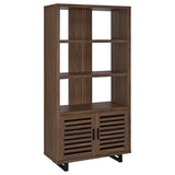 Maddox 71-Inch 3-Shelf Cabinet Bookcase in Walnut