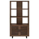 Maddox 71-Inch 3-Shelf Cabinet Bookcase in Walnut