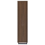 Maddox 71-Inch 3-Shelf Cabinet Bookcase in Walnut