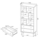 Maeve 70-inch 3-Shelf Bookcase with Drawers in Distressed Pine