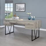 Analiese 63" 4-Drawer Writing Desk in Grey Driftwood