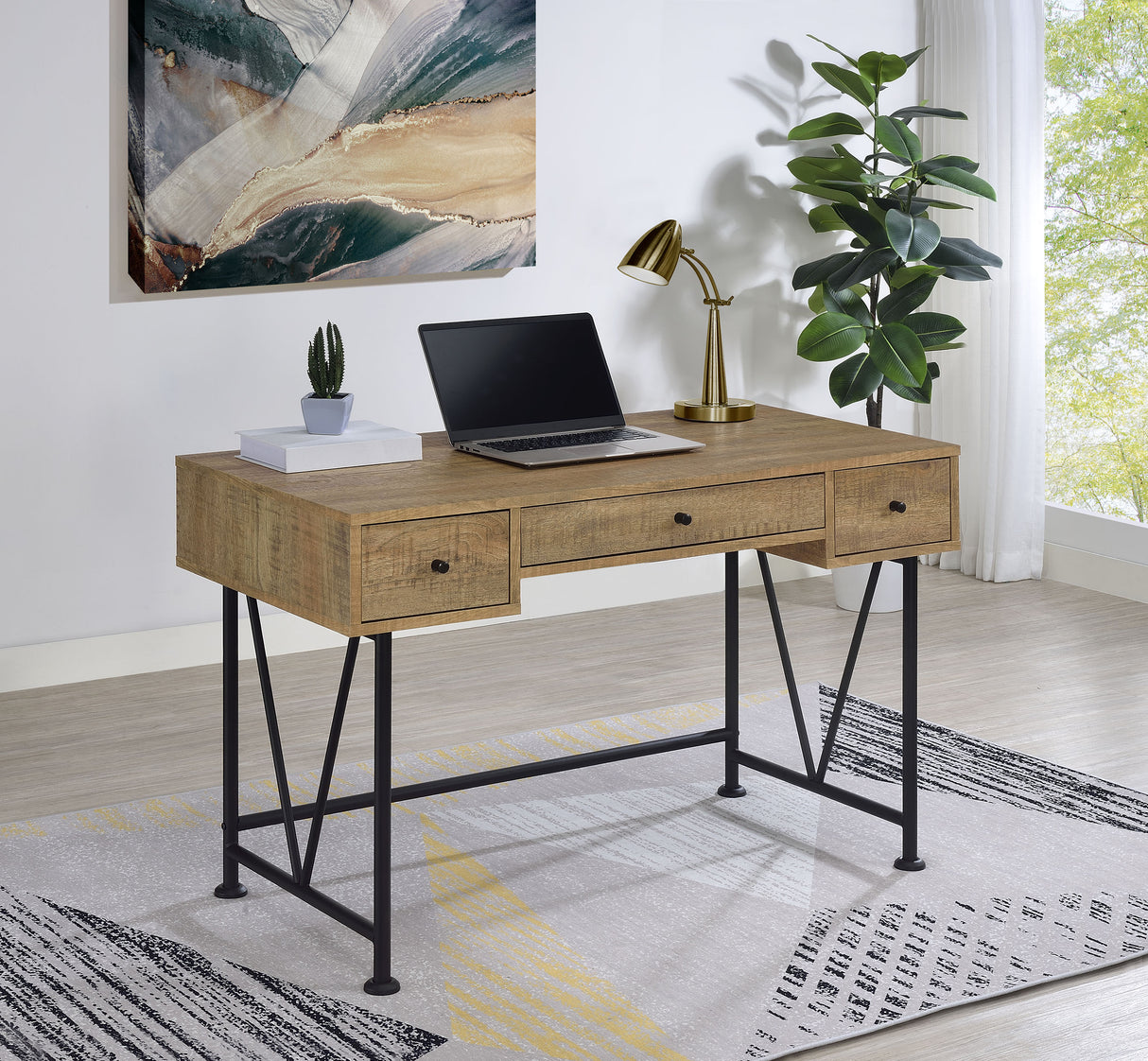 Analiese 47-Inch 3-Drawer Writing Desk in Mango