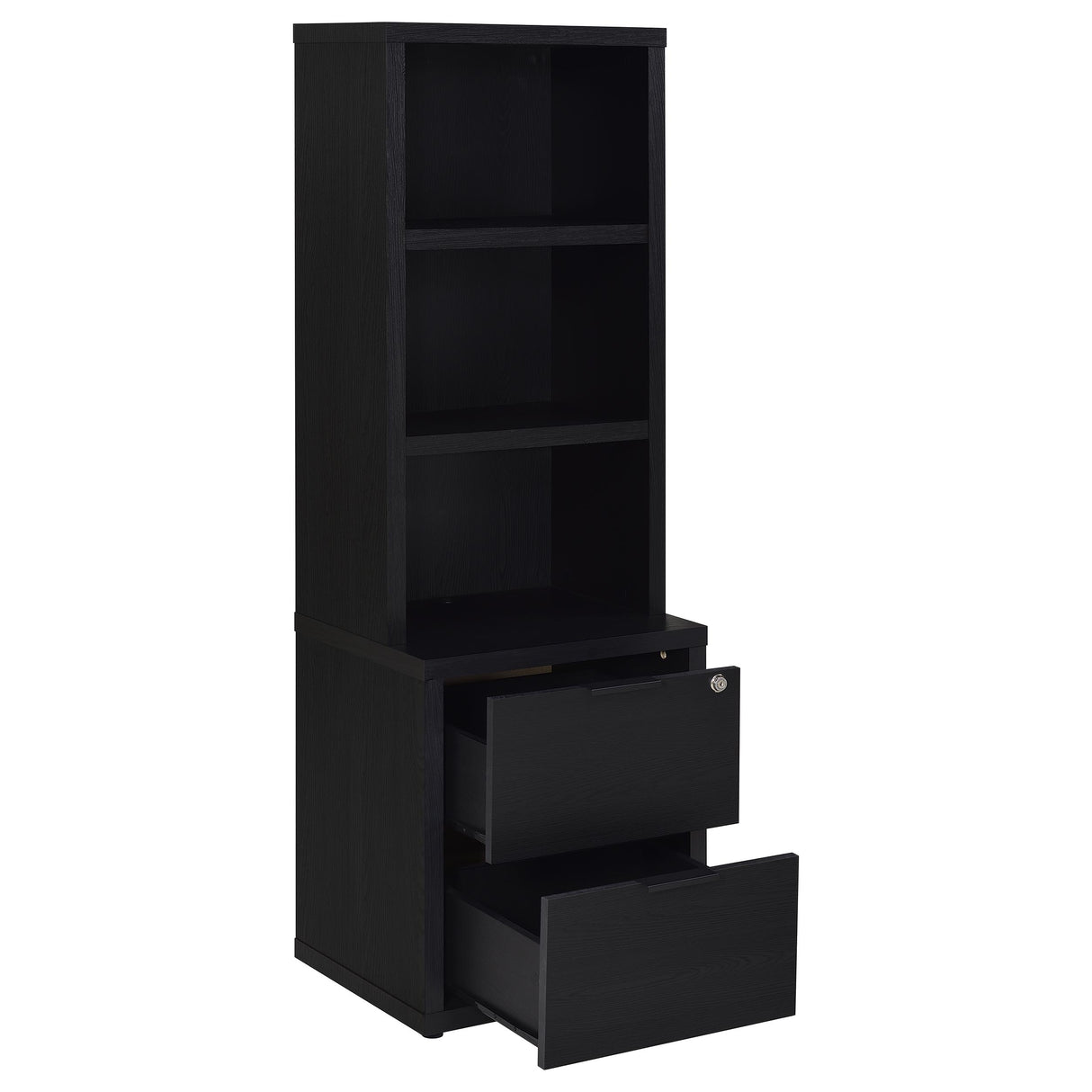 Westpark 3-Shelf Bookcase with USB Charging and Lockable Drawer