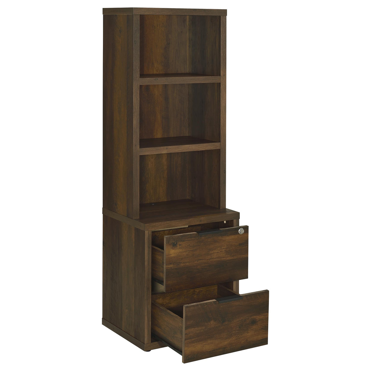 Westpark 3-Shelf Bookcase with USB and Lockable Drawer