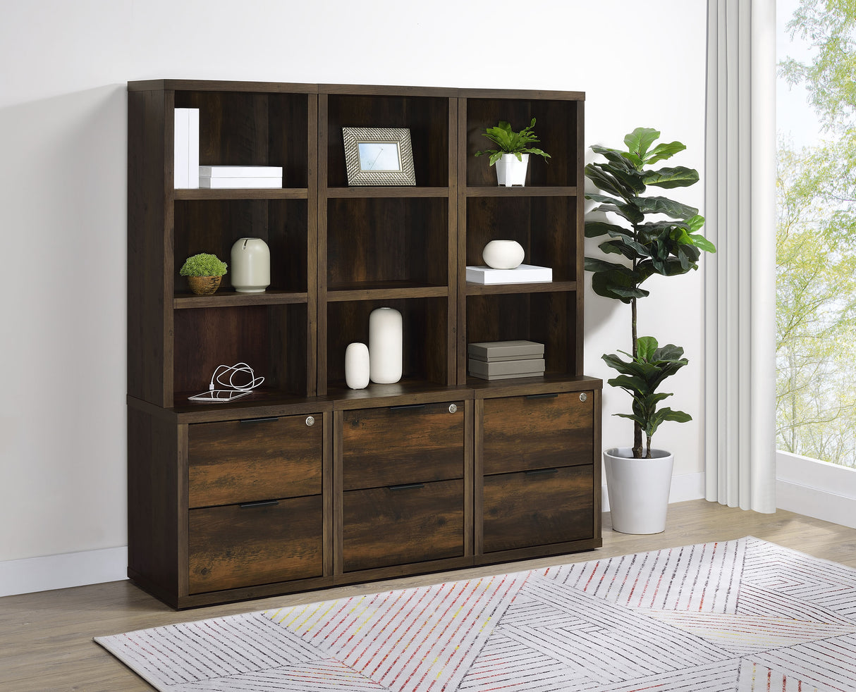 Westpark 3-Shelf Bookcase with USB and Lockable Drawer