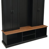 Entryway Hall Tree With Bench, 3 Top Cubbies & Bottom Storage Space