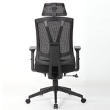 Office Chair With Adjustable Headrest & Back, High Back Swivel - Black