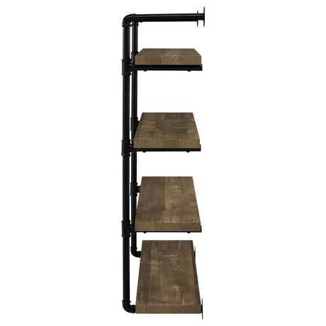 Elmcrest 39-Inch 4-Shelf Wall Bookshelf Rustic Oak