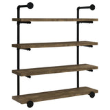 Elmcrest 39-Inch 4-Shelf Wall Bookshelf Rustic Oak