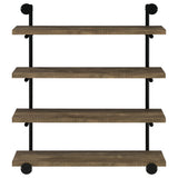 Elmcrest 39-Inch 4-Shelf Wall Bookshelf Rustic Oak