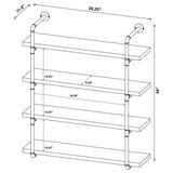 Elmcrest 39-Inch 4-Shelf Wall Bookshelf Rustic Oak
