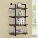 Elmcrest 24-Inch 4-Shelf Wall Bookshelf Rustic Oak