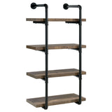Elmcrest 24-Inch 4-Shelf Wall Bookshelf Rustic Oak