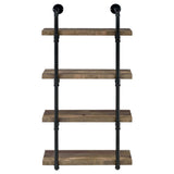 Elmcrest 24-Inch 4-Shelf Wall Bookshelf Rustic Oak