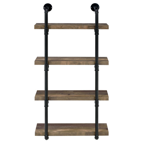 Elmcrest 24-Inch 4-Shelf Wall Bookshelf Rustic Oak