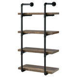 Elmcrest 24-Inch 4-Shelf Wall Bookshelf Rustic Oak