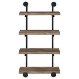 Elmcrest 24-Inch 4-Shelf Wall Bookshelf Rustic Oak