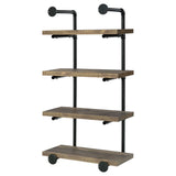 Elmcrest 24-Inch 4-Shelf Wall Bookshelf Rustic Oak