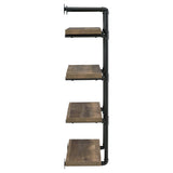 Elmcrest 24-Inch 4-Shelf Wall Bookshelf Rustic Oak