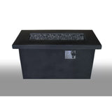 Outdoor Fire Pit Table Garden Heater Modern Concrete Steel 60x24in Dark Gray