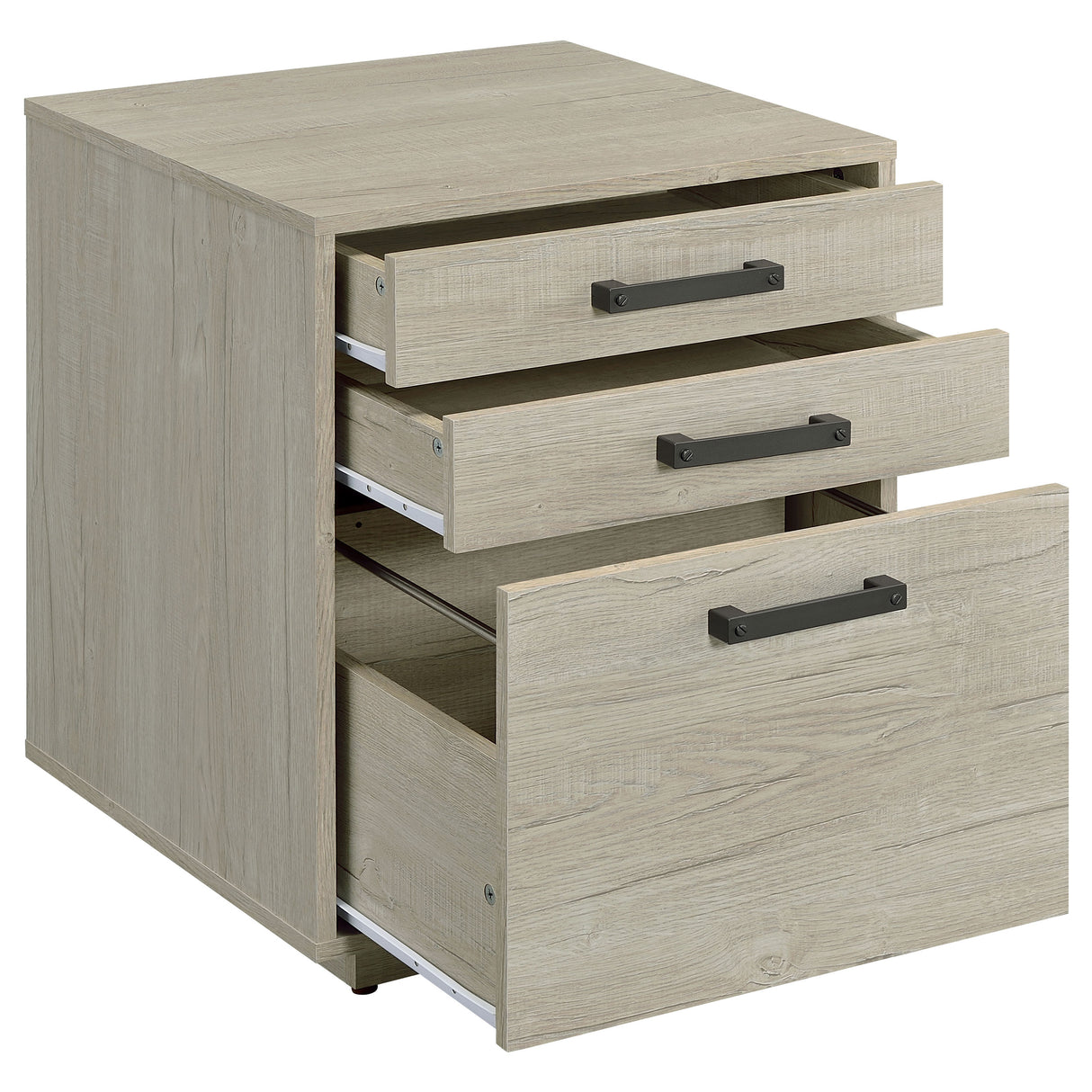 Loomis 3-Drawer Home Office File Cabinet, Whitewashed Grey