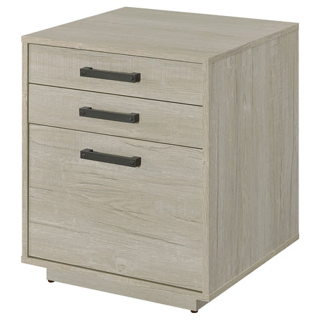 Loomis 3-Drawer Home Office File Cabinet, Whitewashed Grey