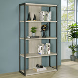 Loomis 72-Inch 4-Shelf Bookshelf, Whitewashed Grey
