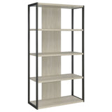 Loomis 72-Inch 4-Shelf Bookshelf, Whitewashed Grey