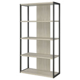 Loomis 72-Inch 4-Shelf Bookshelf, Whitewashed Grey