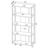 Loomis 72-Inch 4-Shelf Bookshelf, Whitewashed Grey