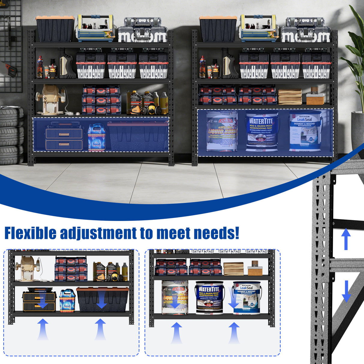 Heavy Duty 4 Shelf Garage Shelving Unit