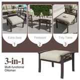 Modern All-Weather Ottomans With Cushions (Set of 2)