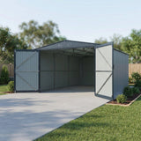 Outdoor Storage Shed Metal Garage Building Heavy Duty Utility House Black