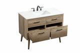 Elegant 42 In. Single Bathroom Vanity in Natural Oak