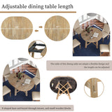 Round Extendable Dining Table Set With 4 Upholstered Chairs