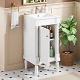 French Style Bathroom Cabinet With Sink, Adjustable Shelf