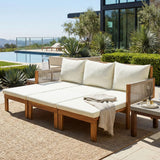 Outdoor 3 Seat Patio Sunbed
