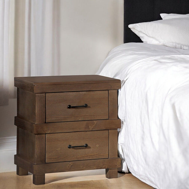 Adams - Antique Nightstand - Oak - Accent Nightstands - Alpine Outlets