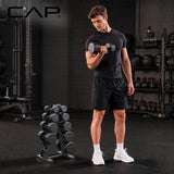 CAP 12-sided Rubber Dumbbell Set with Rack