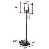 Portable Basketball Hoop System Stand, Height Adjustable For Indoor / Outdoor - Red