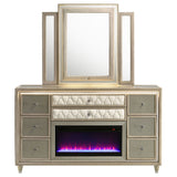 Mika - 8 Drawer LED Dresser And Mirror Set - Ivory