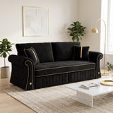 Sofa With Rolled Arms, 3 Seater Couch, Living Room Accent