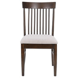 Shirley - 5 Piece Round Dining Table Set With Cushioned Chairs - Dark Walnut