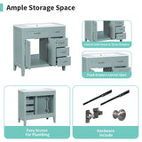 Modern Bathroom Vanity With Sink, Freestanding Design With Drawers And Doors