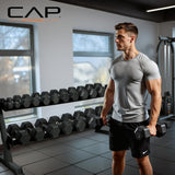 CAP Rubber Coated Dumbbell Weight Set with Rack