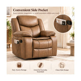 Rocker Recliner Chair With Manual Recline And 360° Swivel Base