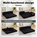 Convertible Sleeper Sofa Bed With Cylindrical Pillow