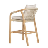 Delfina - 5-Piece Outdoor Bar Dining Set - Natural Eucalyptus