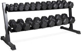 CAP Rubber Coated Dumbbell Weight Set with Rack
